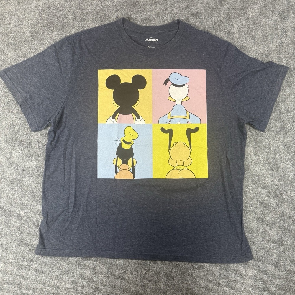 Disney Mickey Mouse & Friends Graphic T-Shirt Blue Men's 3XL